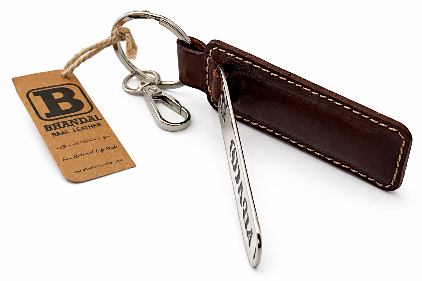 Real Leather Honda Keychains