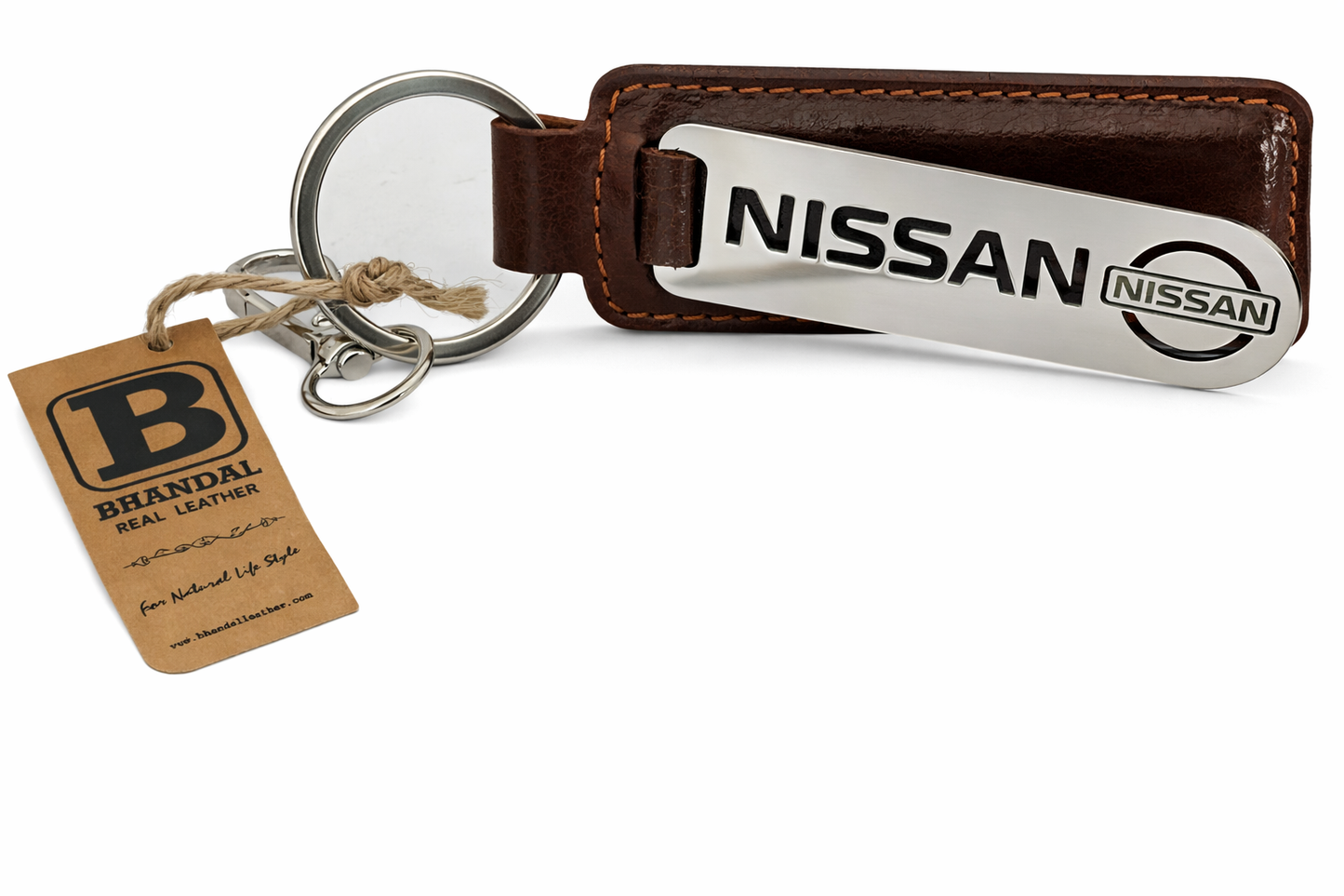 Real Leather Nissan Keychains