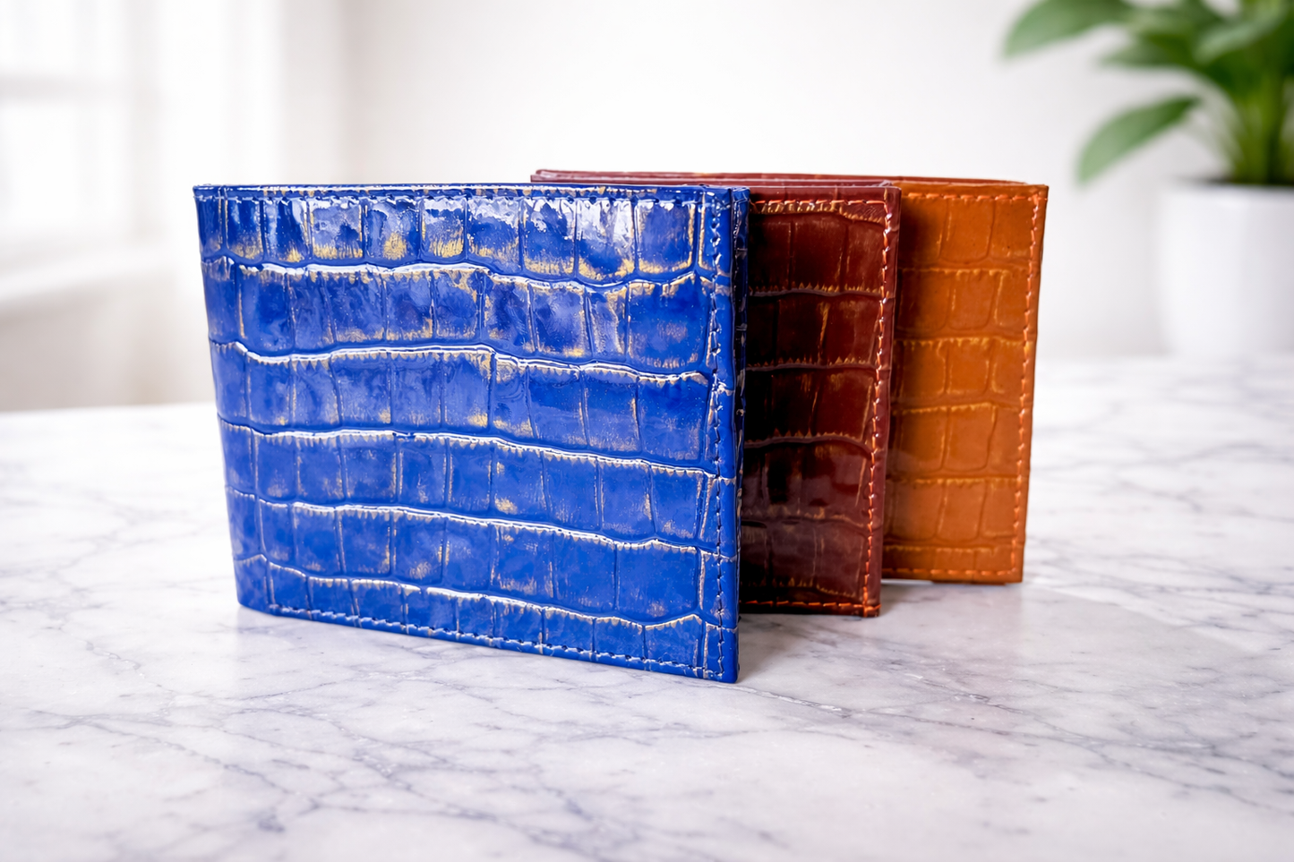 Premium Crocodile Style Real Leather Bifold Wallet