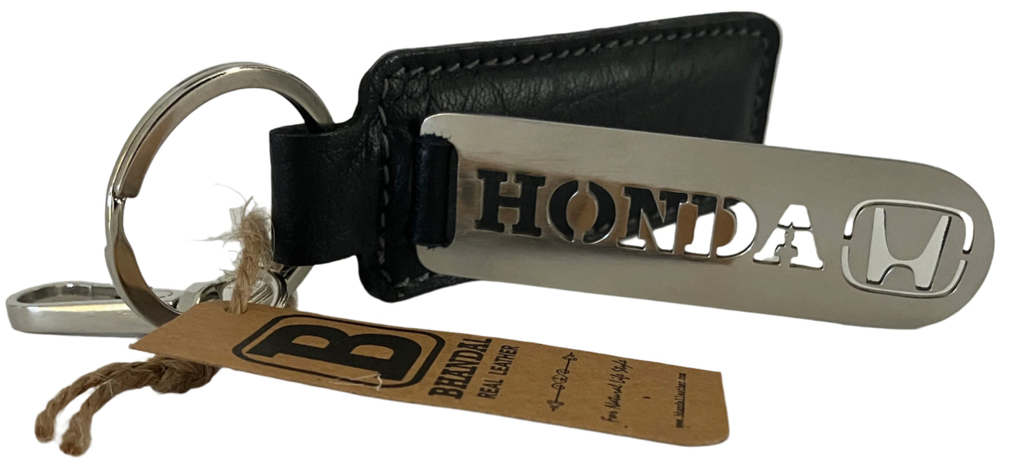 Real Leather Keychain- Honda