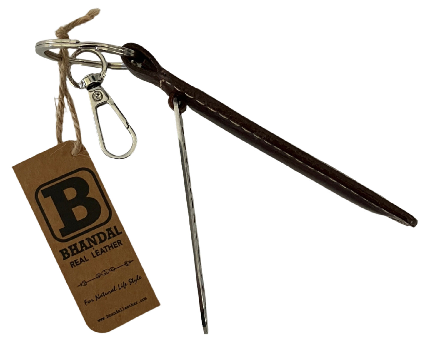 Real Leather Keychain- Honda