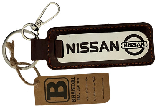 Real Leather Nissan Keychains