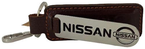 Real Leather Keychain- Nissan