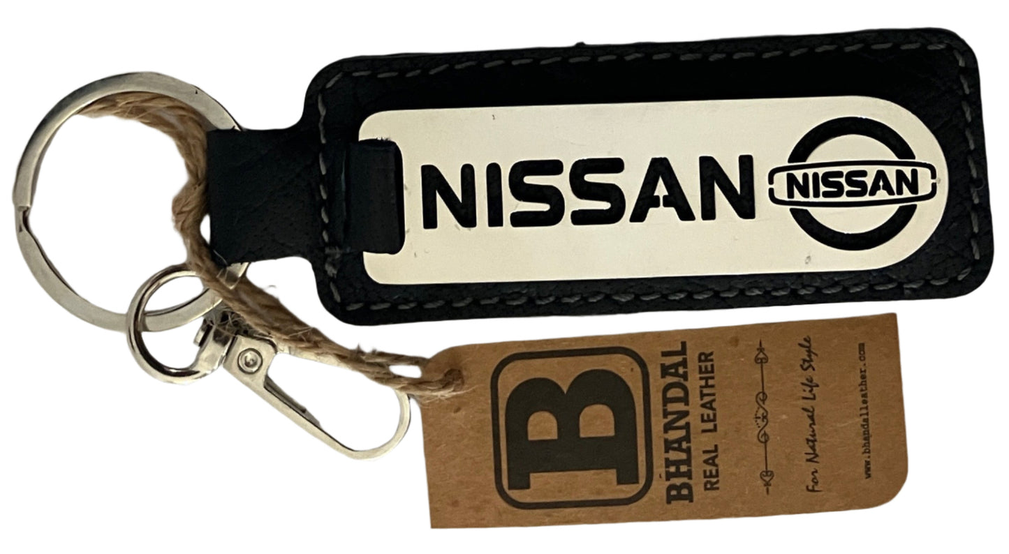 Real Leather Keychain- Nissan