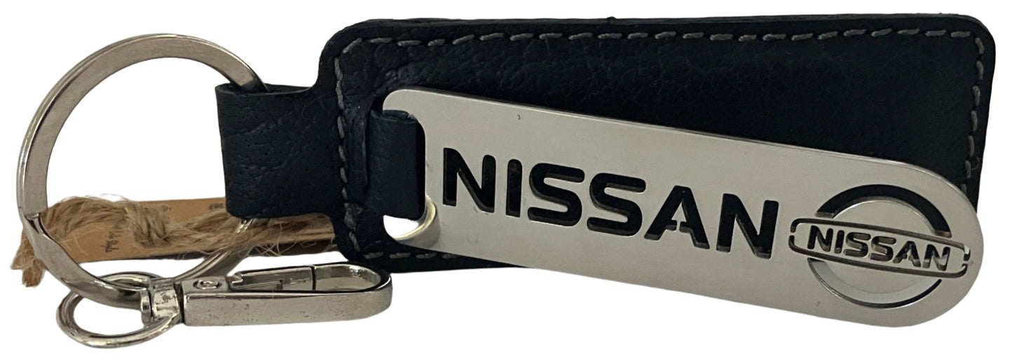 Real Leather Keychain- Nissan