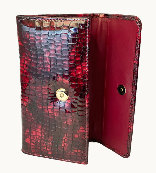 Cluch Wallet – Red Mobile Phone, Currency Notes and Credit Cards