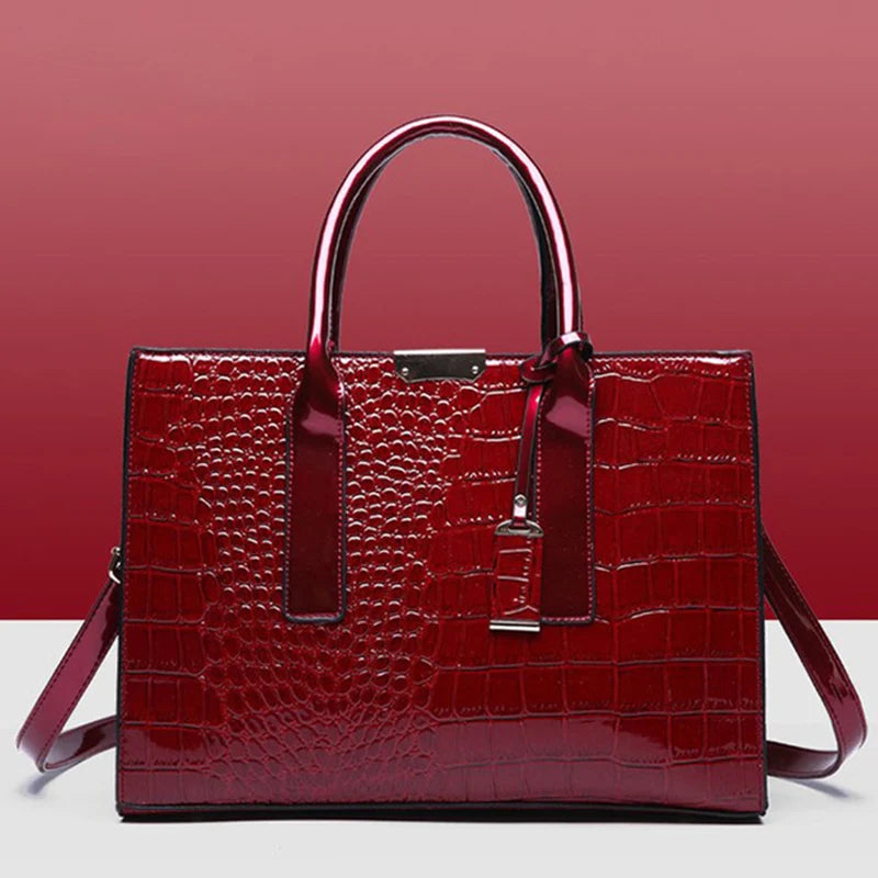 Luxury Crocodile Pattern Handbag ,Women Large Capacity Shoulder Bag, PU Leather Top-handle Bag, Brands Crossbody Bag Totes sac