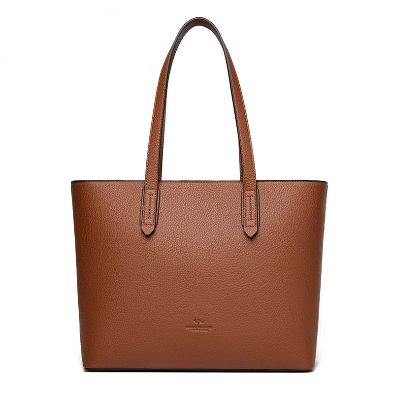 New High Quality Fashion Soft Leather Women's Bucket Bag Luxury Trendy Women Handbag Large Capacity Female Shopping Bags Wallet