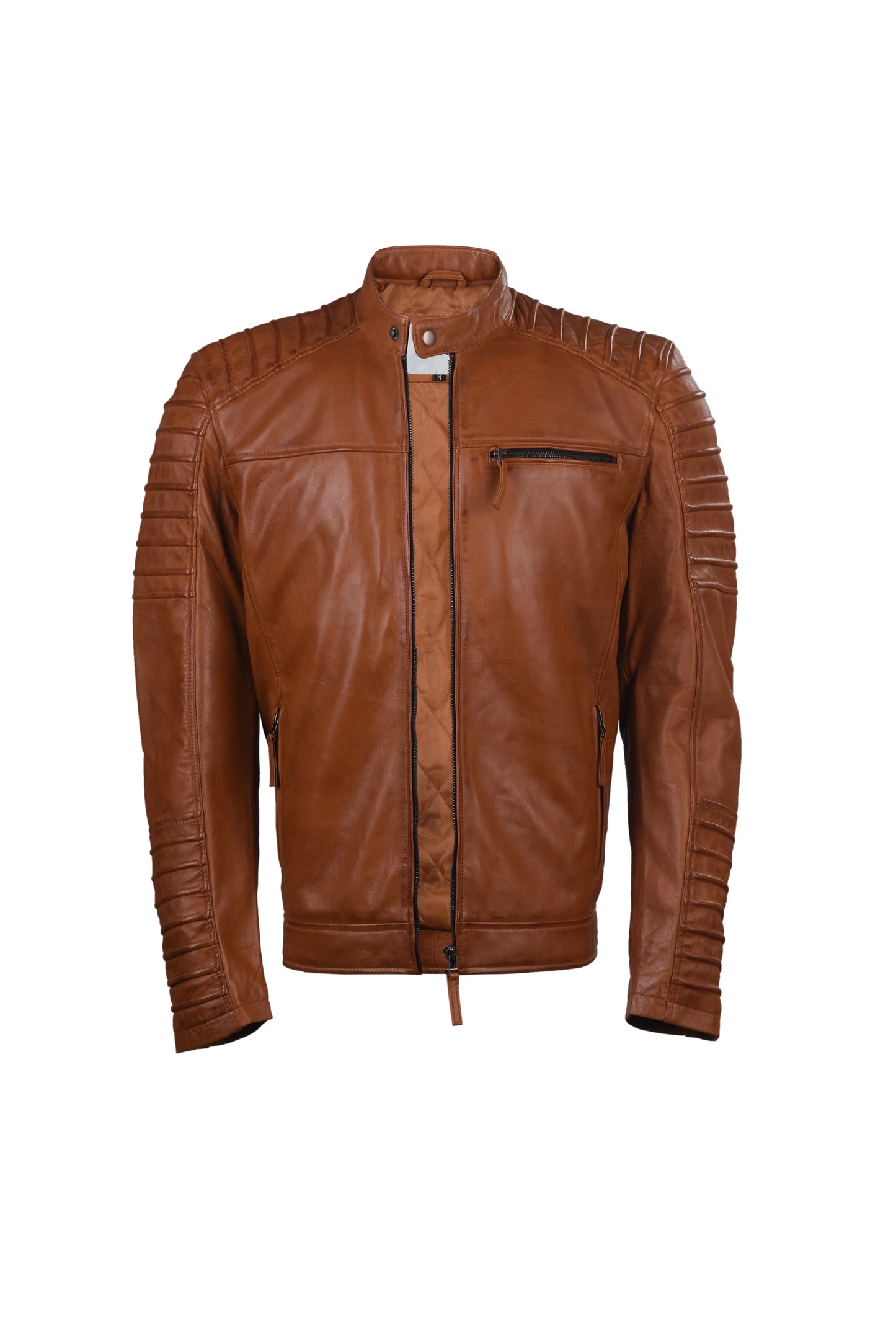Men's Modern Ribbed Leather Jacket