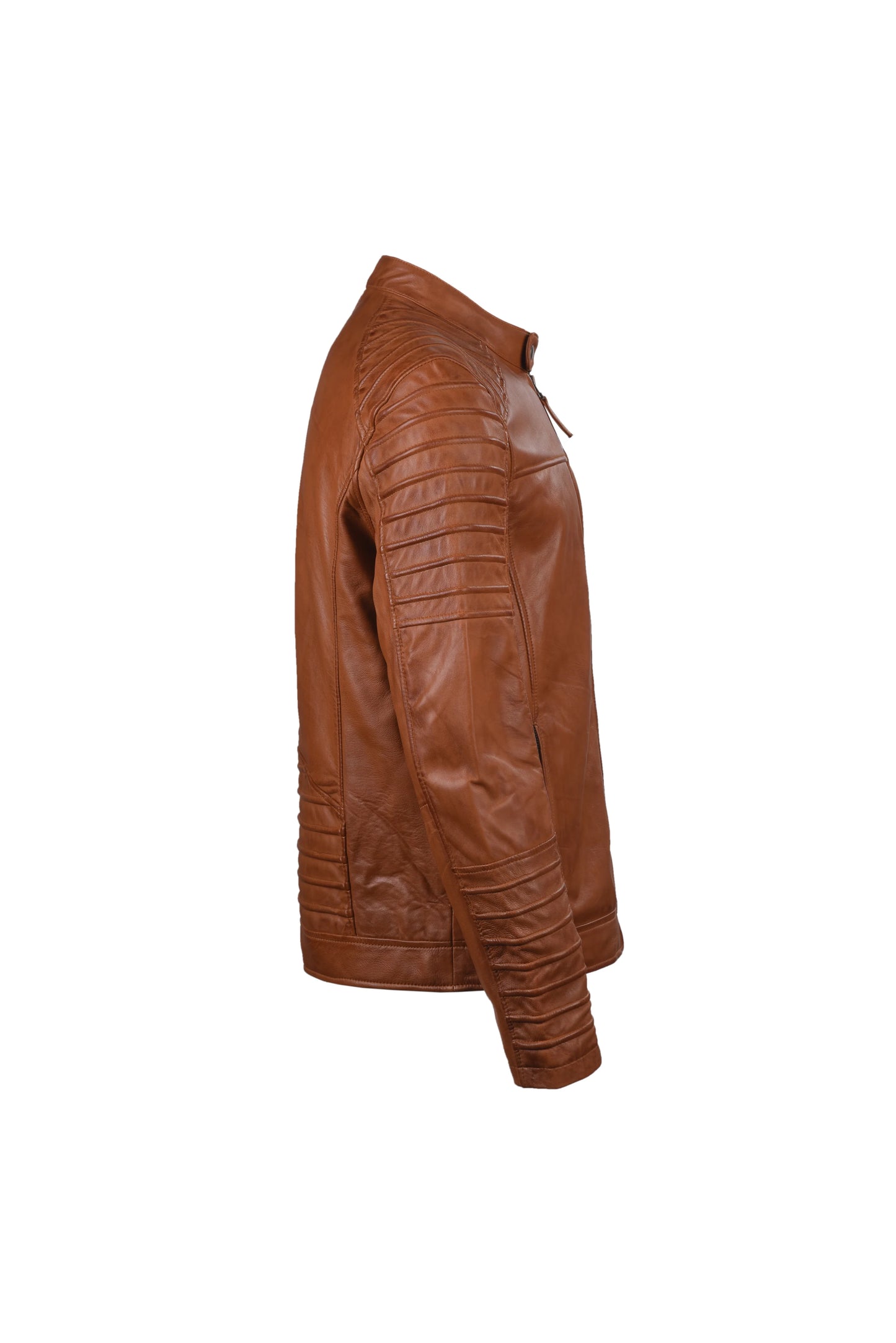 Men's Modern Ribbed Leather Jacket