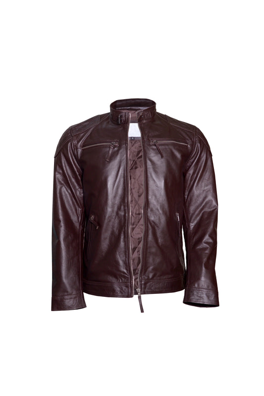 Men's Biker Leather Jacket in Cowhide