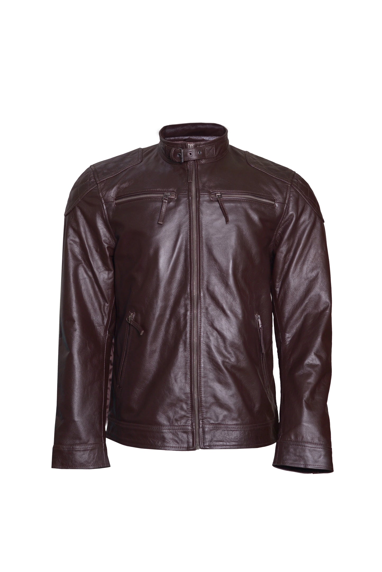 Men's Biker Leather Jacket in Cowhide