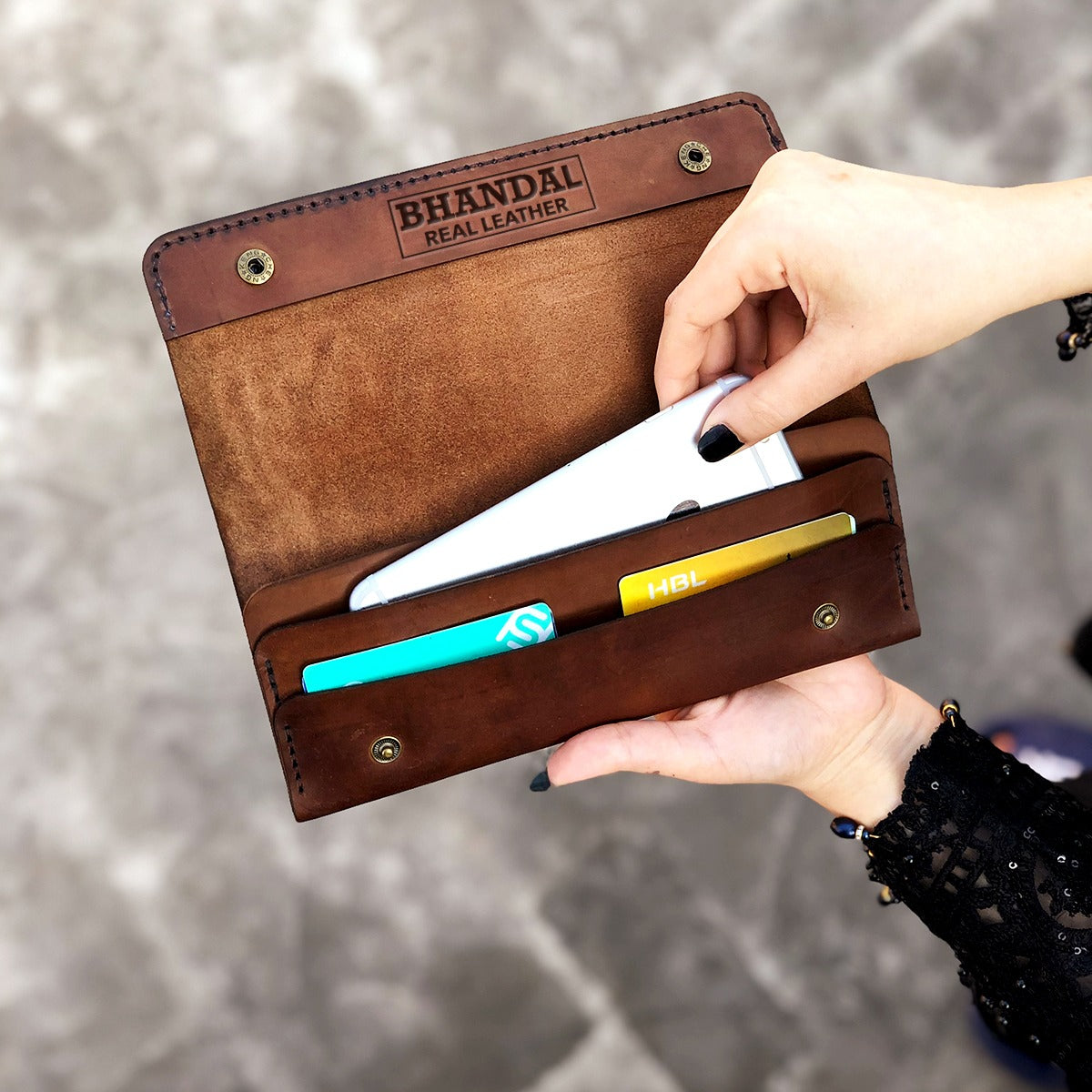 The Perfect Pouch: Leather Clutch for Women - Brown Color