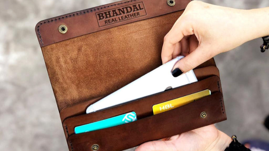 The Perfect Pouch: Leather Clutch for Women - Brown Color