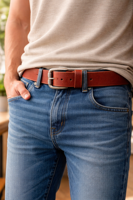 Real Leather Casual Men’s Belt