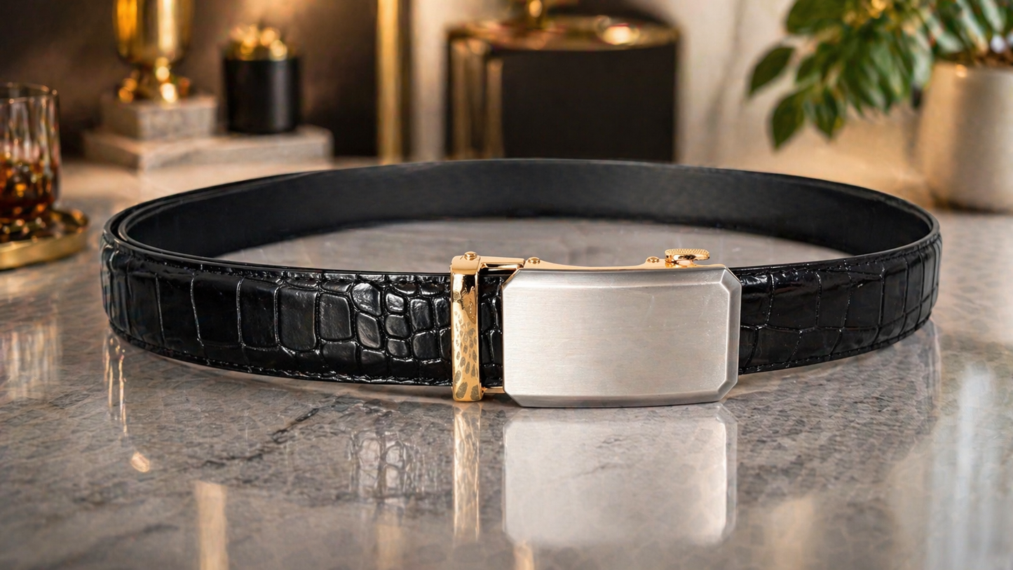 Auto Buckle Real Leather  Men’s Belt
