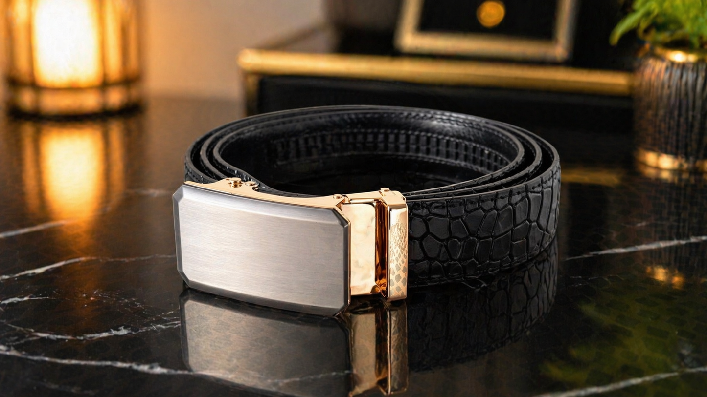 Auto Buckle Real Leather  Men’s Belt