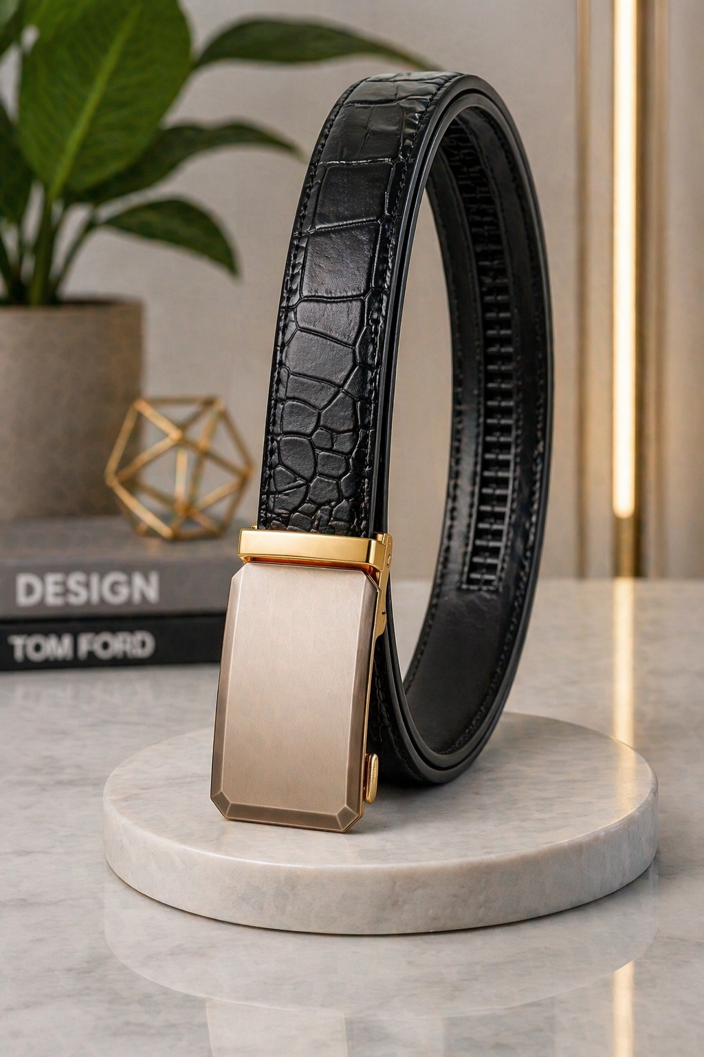 Auto Buckle Real Leather  Men’s Belt