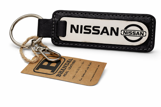 Real Leather Nissan Keychains