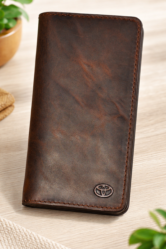 Real Leather Long Wallets for Men- Toyota