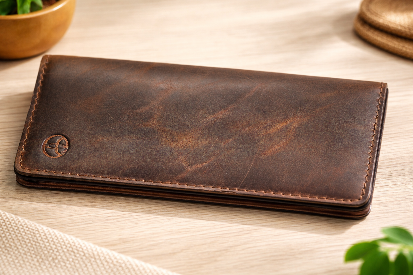 Real Leather Long Wallets for Men- Toyota