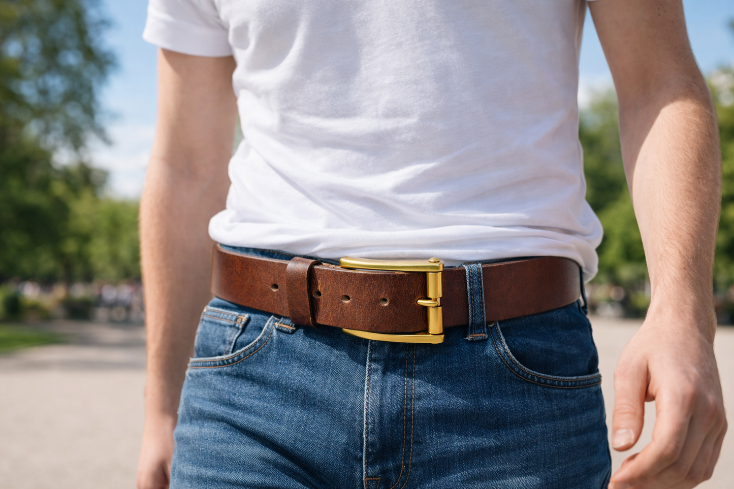 Handmade Real Leather Casual Men’s Belt