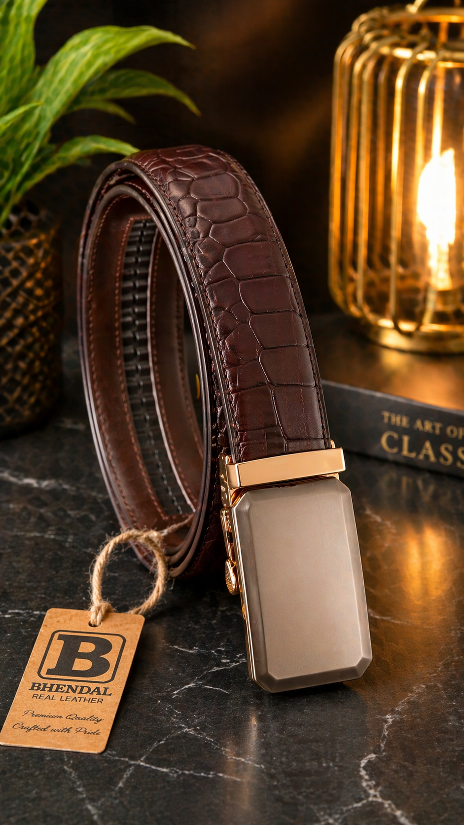 Auto Buckle Real Leather  Men’s Belt