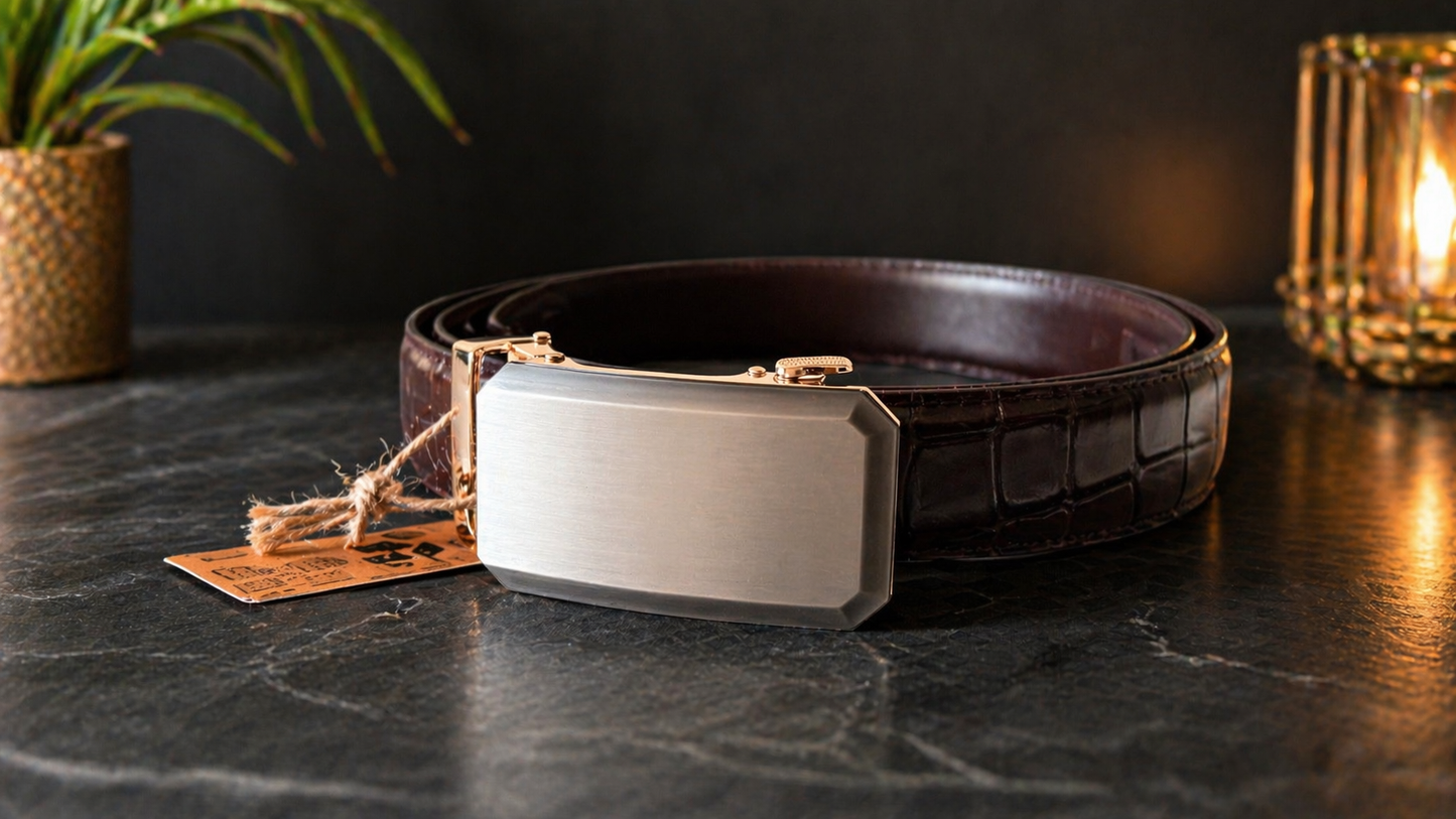 Auto Buckle Real Leather  Men’s Belt