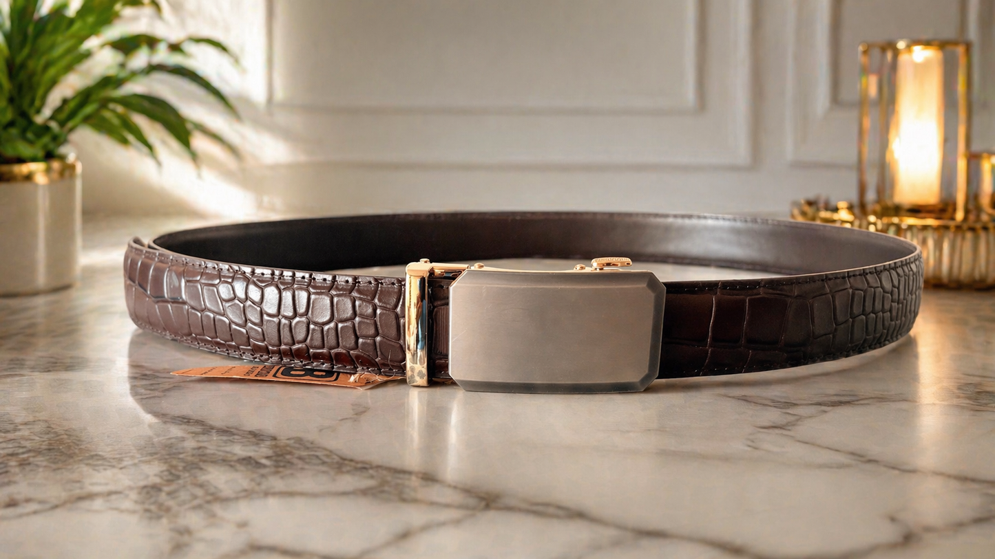 Auto Buckle Real Leather  Men’s Belt