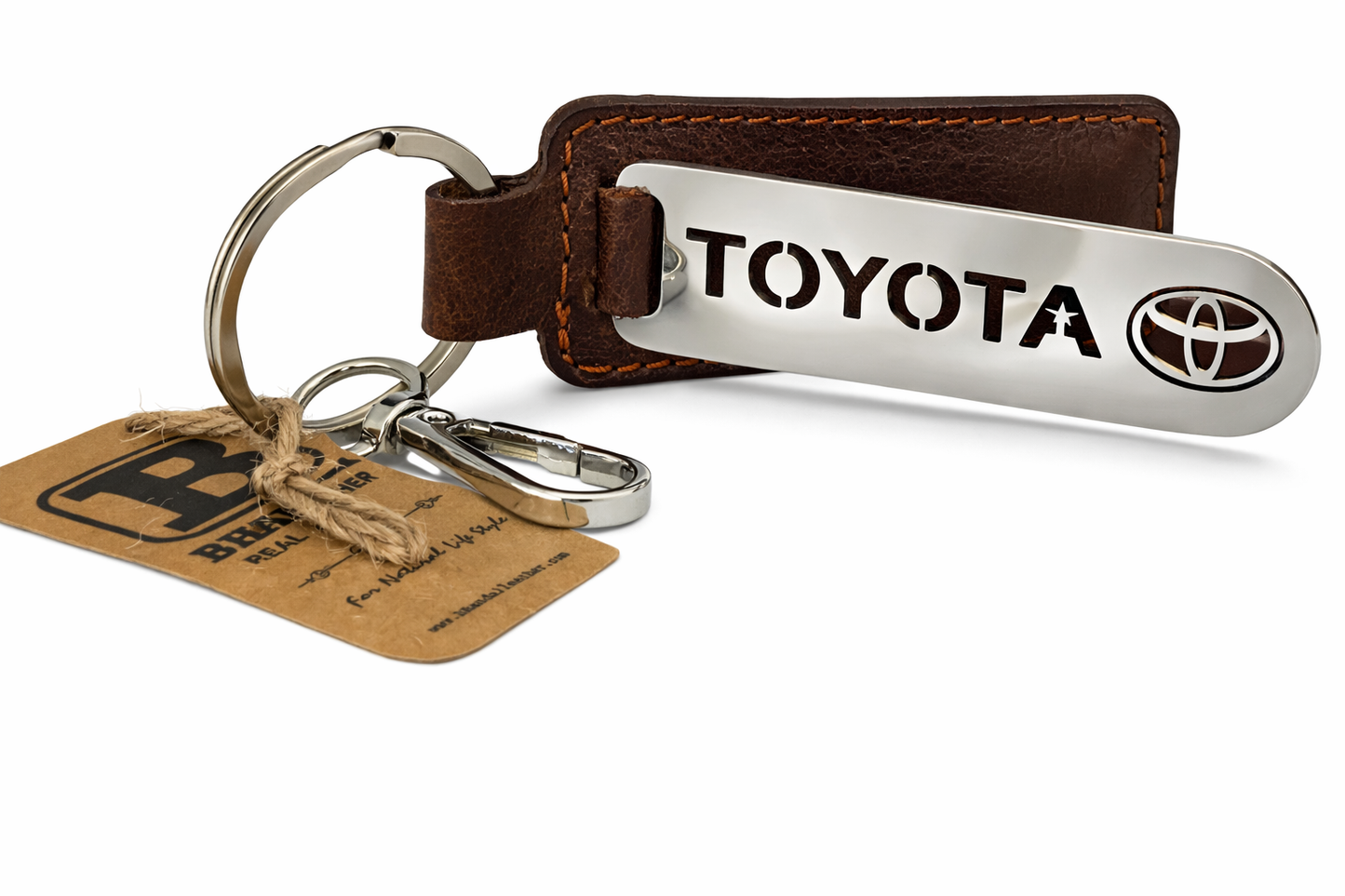 Real Leather Toyota Keychains