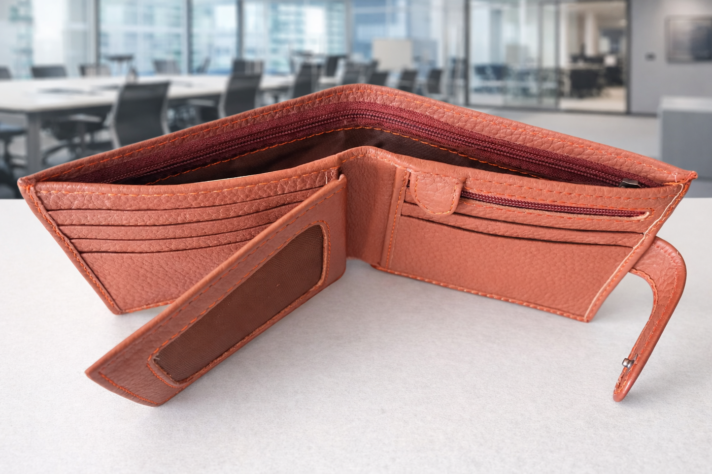 Real Leather Bifold Wallet