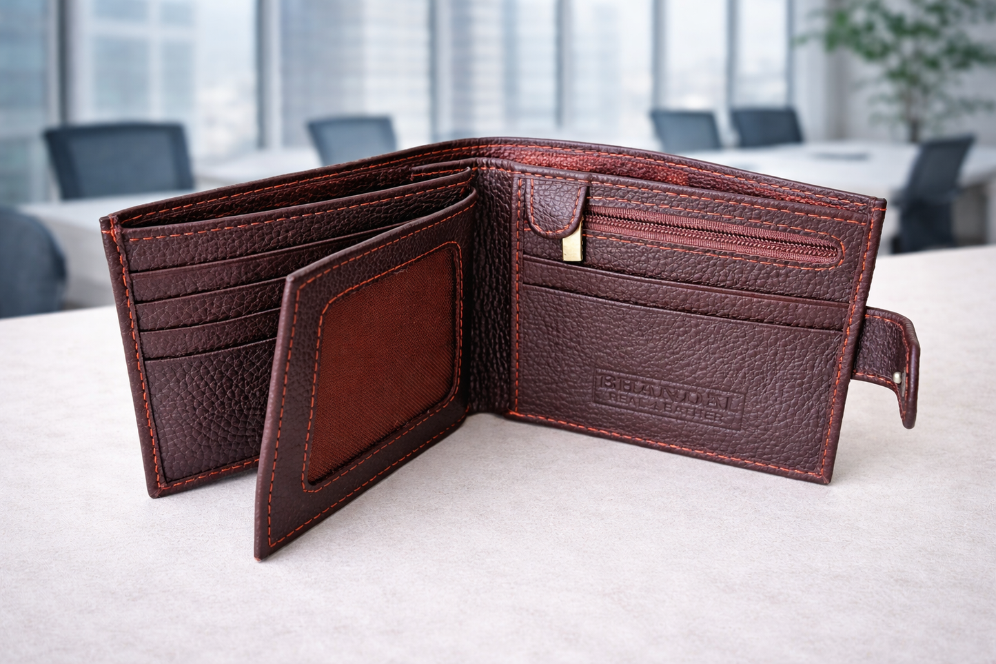Real Leather Bifold Wallet