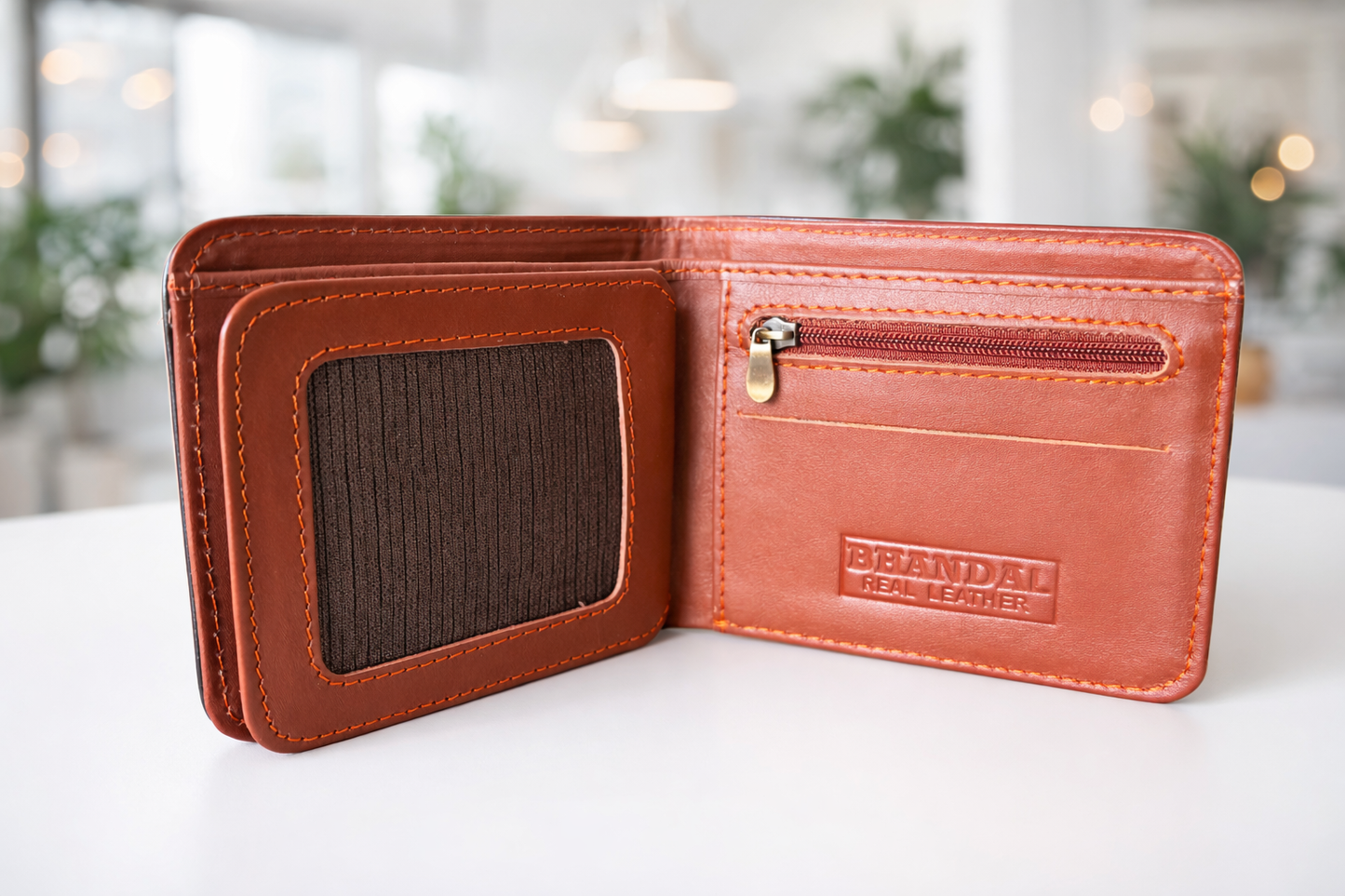 Real Leather Bifold Wallet - Lining
