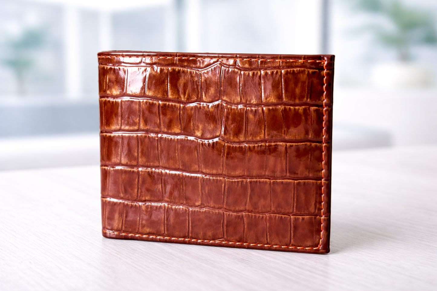 Premium Crocodile Style Real Leather &nbsp;Bifold Wallet