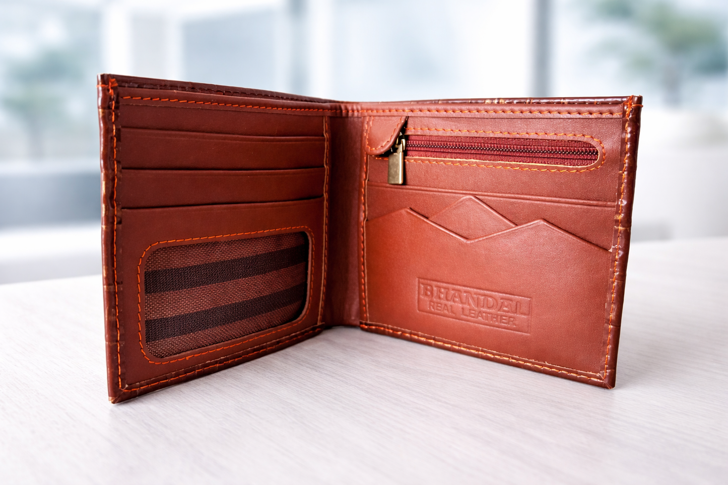 Premium Crocodile Style Real Leather &nbsp;Bifold Wallet