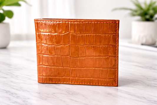 Premium Crocodile Style Real Leather &nbsp;Bifold Wallet