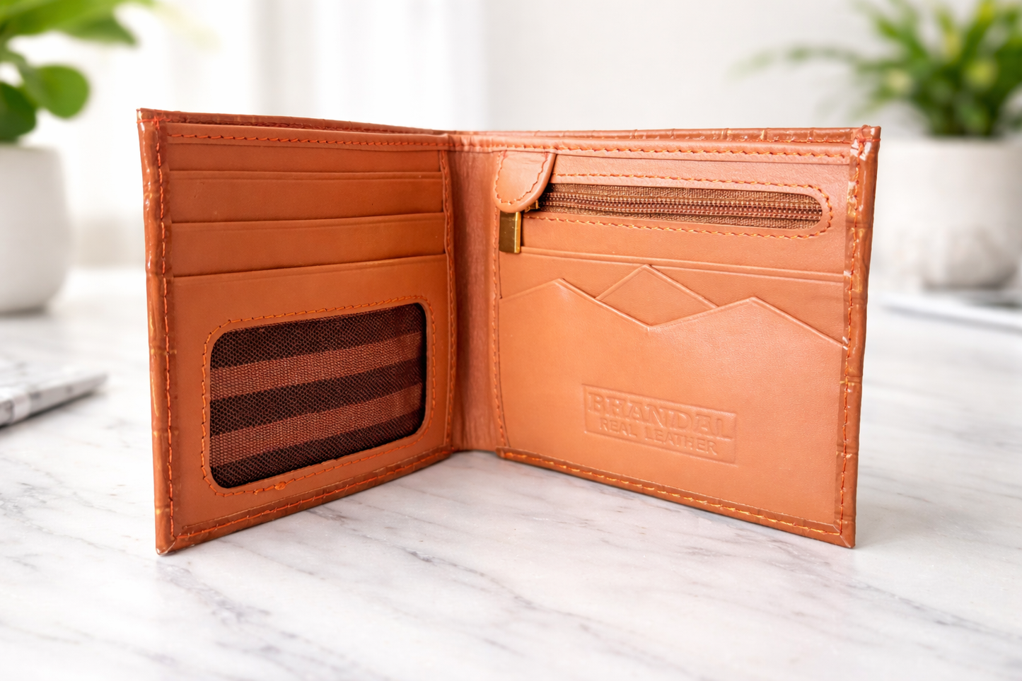 Premium Crocodile Style Real Leather &nbsp;Bifold Wallet