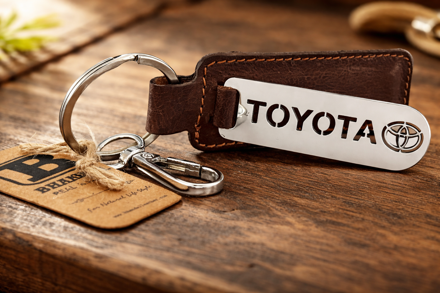 Real Leather Toyota Keychains