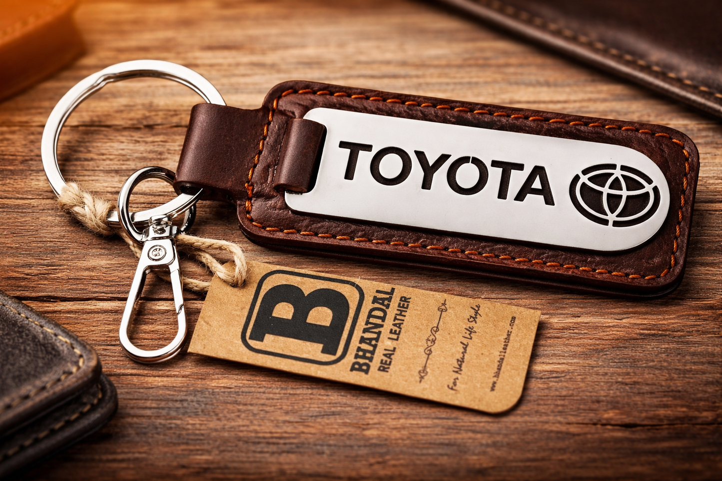 Real Leather Toyota Keychains