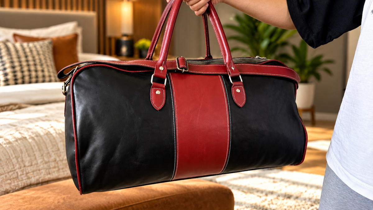Real Leather Duffle Bag