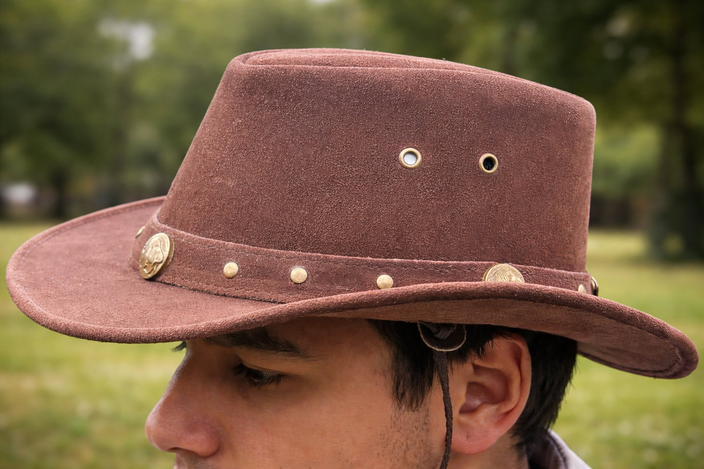 Real Leather Cowboy Style Hat
