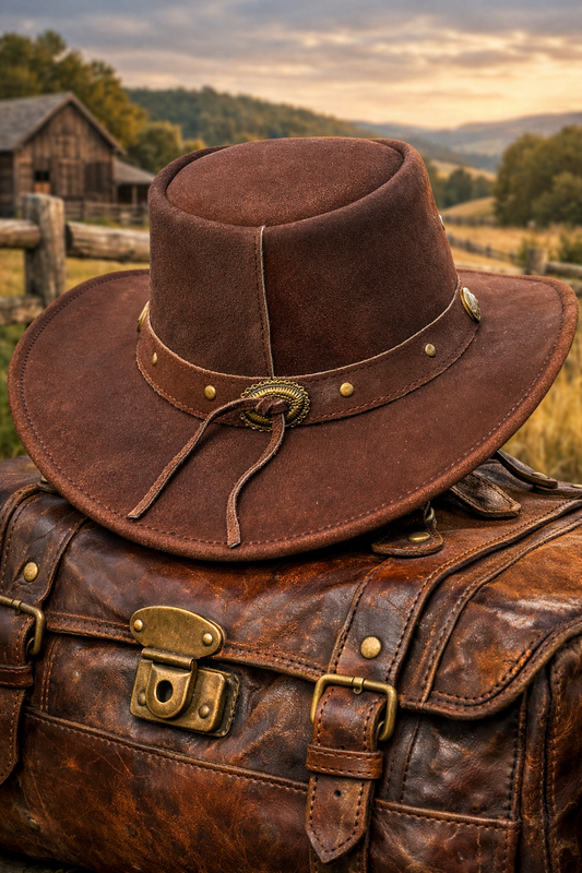 Real Leather Cowboy Style Hat