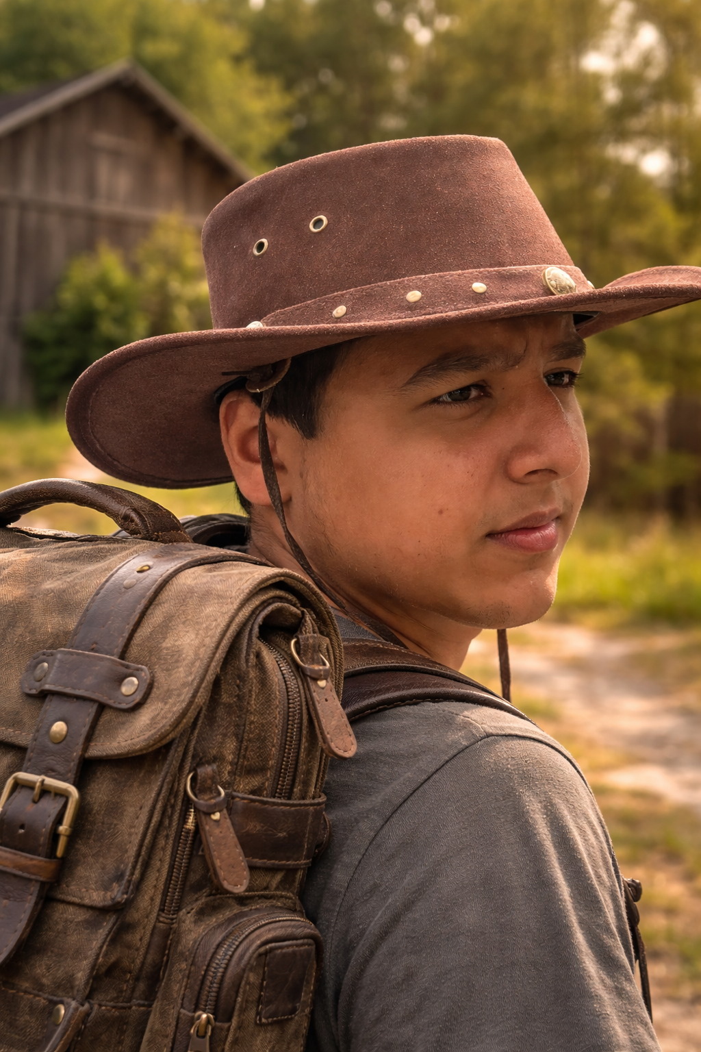 Real Leather Cowboy Style Hat