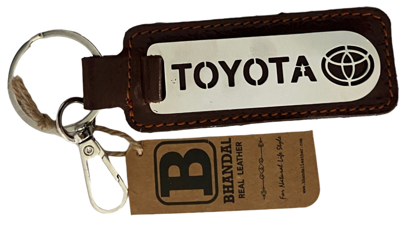 Real Leather Keychain- Toyota