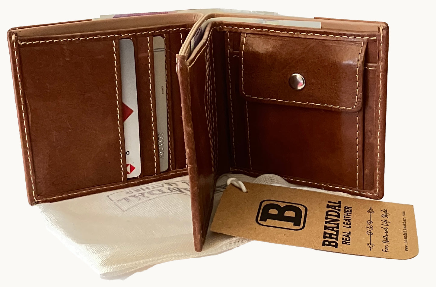 Real Leather Trifold Wallet