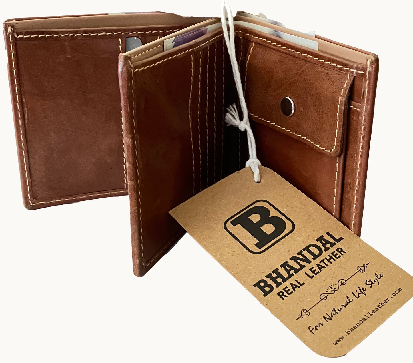 Real Leather Trifold Wallet