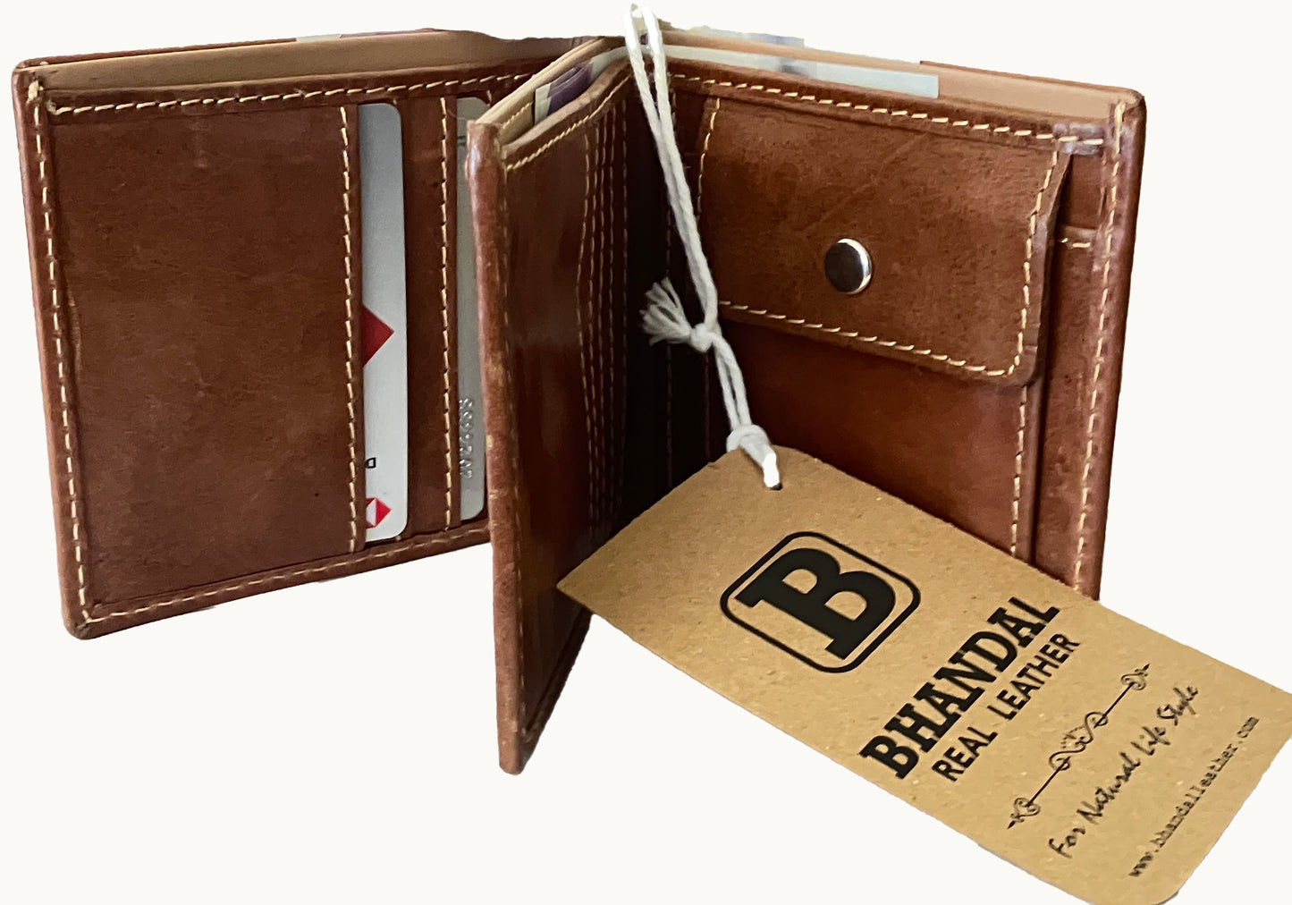 Real Leather Trifold Wallet