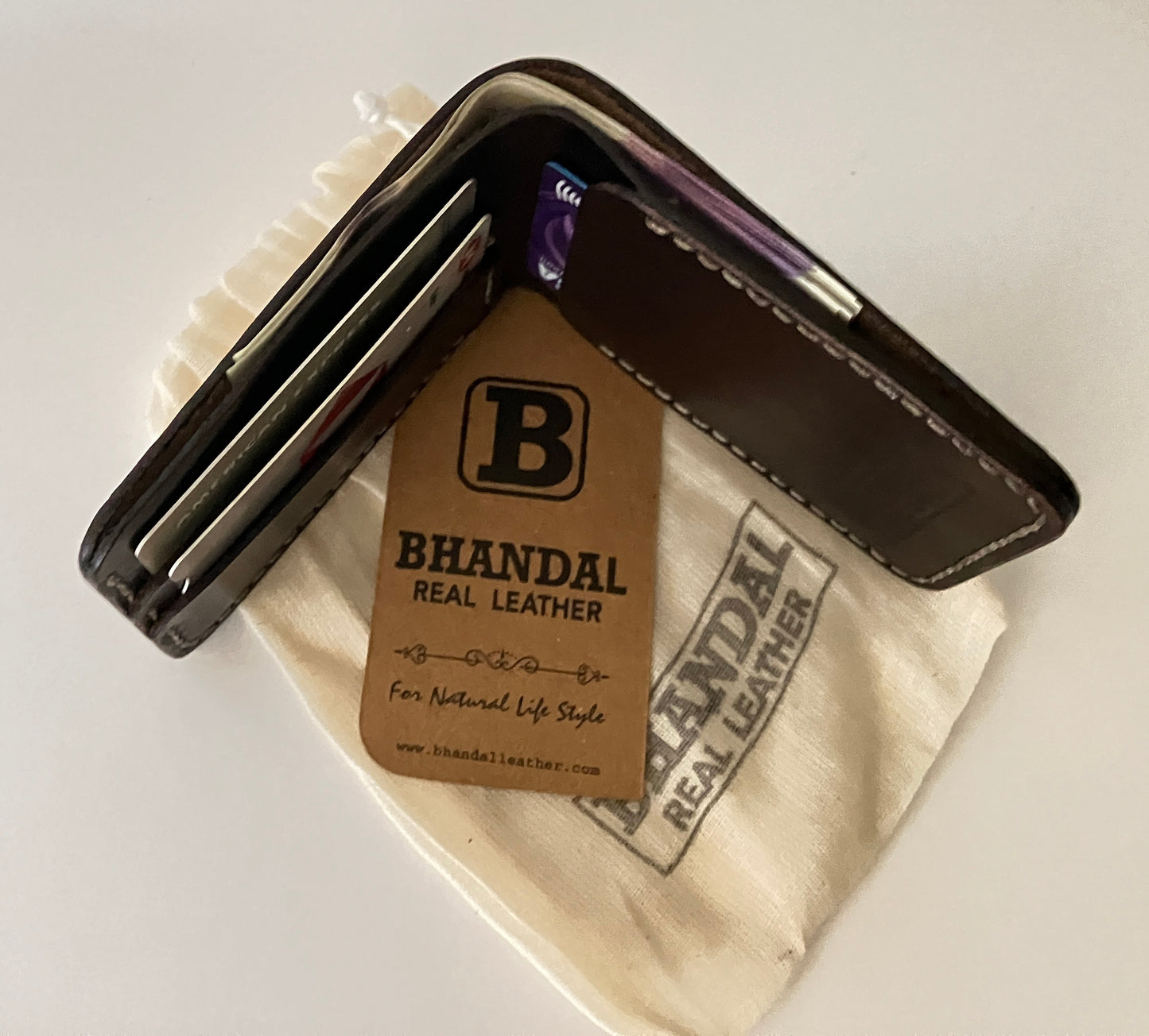 Real Leather Bifold Wallet-Handmade