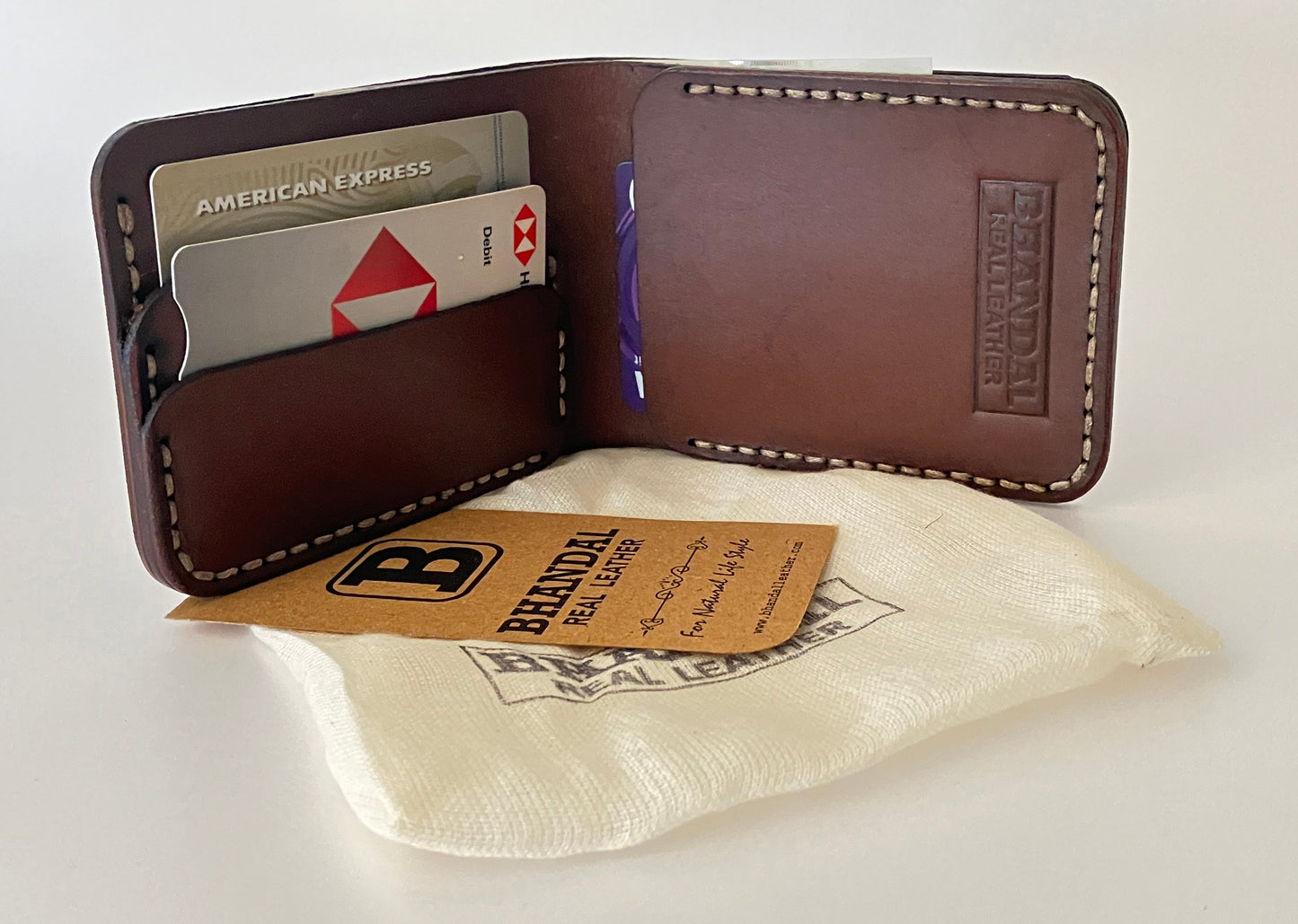 Real Leather Bifold Wallet-Handmade