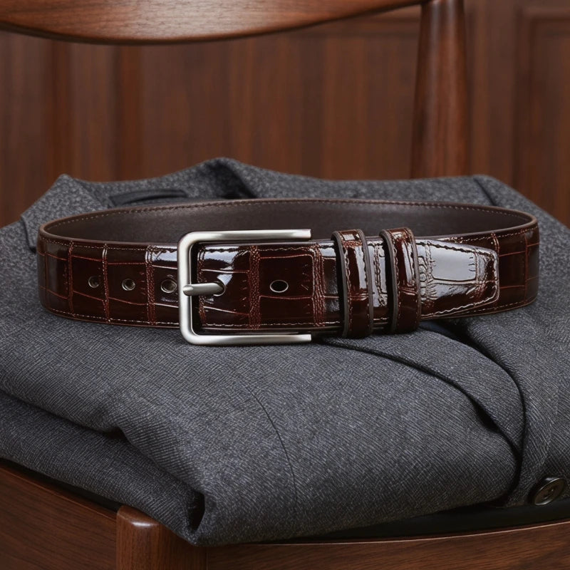 2026 New Business Belt Men Top Quality PU Luxury Leather Waist Strap Black Male Buckle Jeans Belts for Men